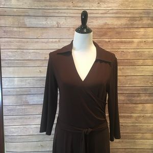 Brown wrap dress size 6
